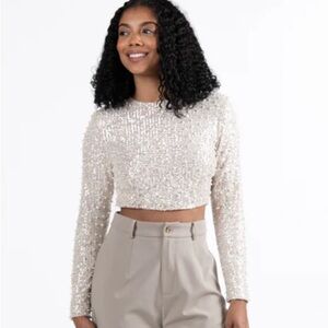 Pink Lily size Medium Cropped Blouse